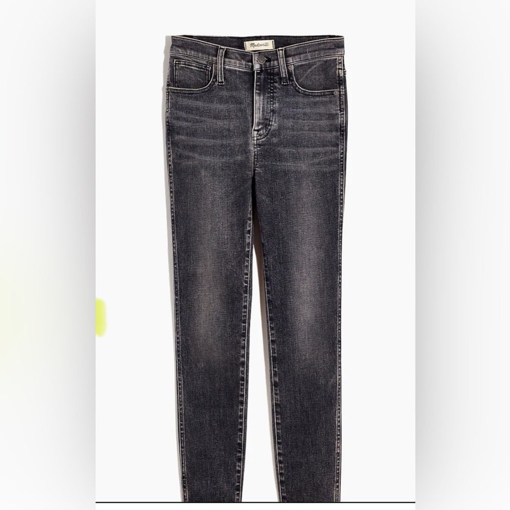 High rise skinny crop gray jeans